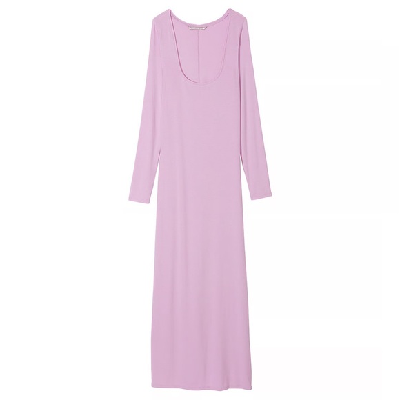 SOLD 🥰TY VICTORIAS SECRET RIBBED MODAL LONG SLEEVE SLIP DRESS LARGE BNWT - Picture 3 of 4